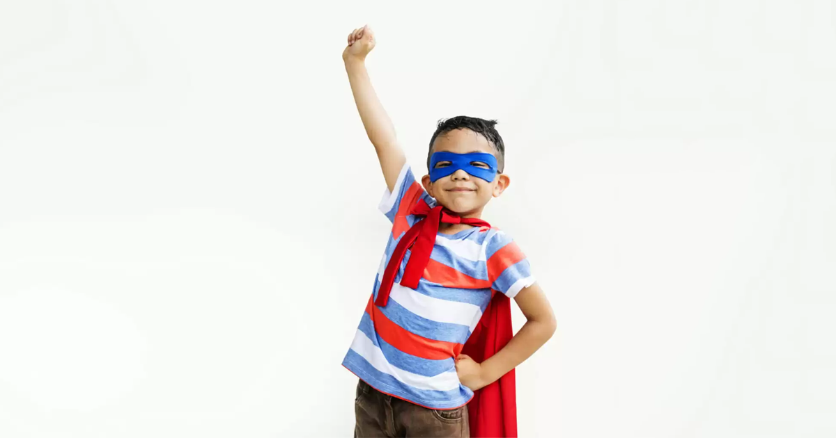 Little-boy-playing-superhero